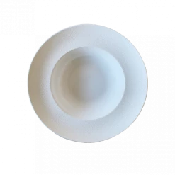 DIGOIN - SARREGUEMINES Assiette à Pâtes Galuchat En Porcelaine Blanche 27 Cm