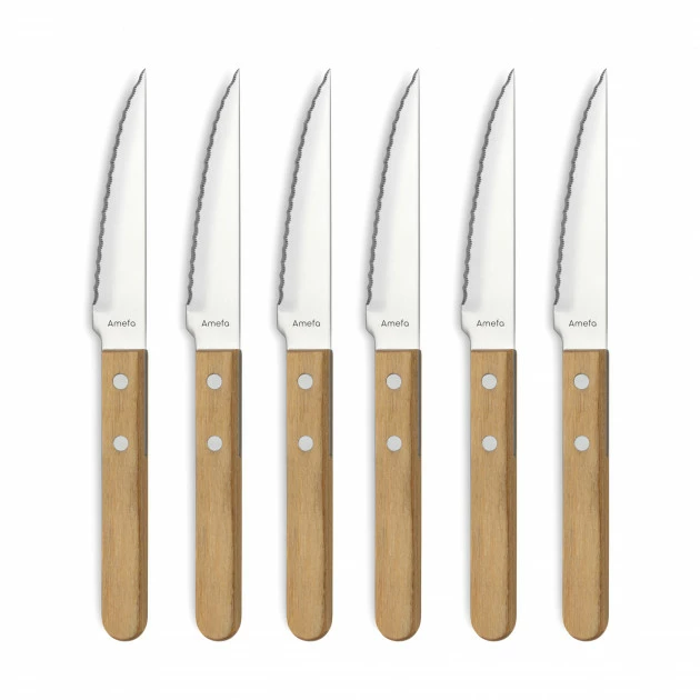 Coffret 6 Couteaux Steak Pizza Bois 21,5 Cm Amefa 3 Coffret 6 Couteaux Steak Pizza Bois 21,5 Cm Amefa
