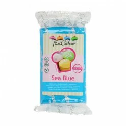 DLUO Dépassée Pâte à Sucre Bleu Mer 250g Funcakes