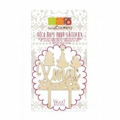 Peugeot boutique -Peugeot boutique fin de serie cake topper bois xmas 13cm scrapcooking 1