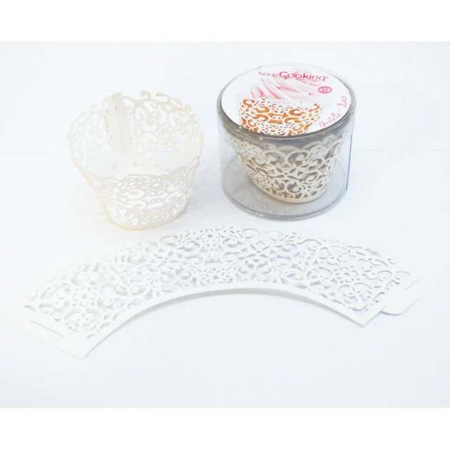 FIN DE SERIE Contour Cupcake Dentelle Blanc X12 Scrapcooking 7 FIN DE SERIE Contour Cupcake Dentelle Blanc X12 Scrapcooking – Image 5
