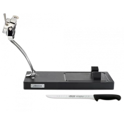 FIN DE SERIE Support Jambon Noir Et Couteau Jambon 24 Cm Arcos