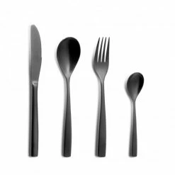 Ménagère 24 Pièces BCN COLORS Noir Inox 18% 3 Mm Comas