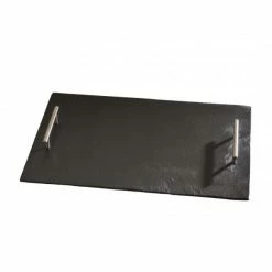 Plateau Ardoise Poignées Métal Par LeBrun (38x28cm)