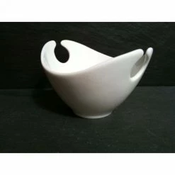 Saladier Jonque Blanc Et Son Service à Couverts Lebrun